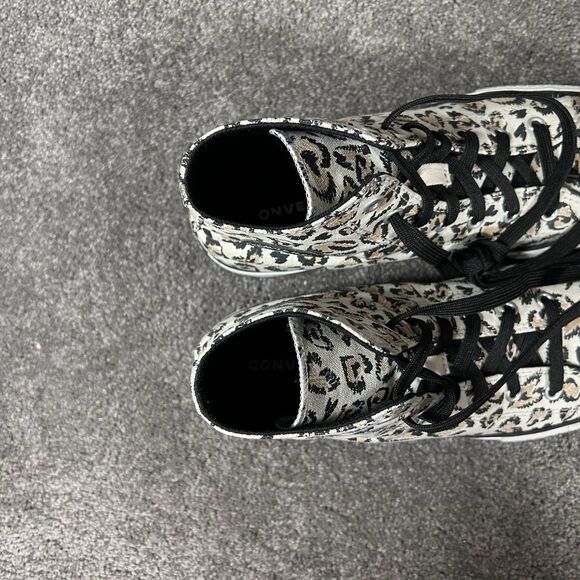 Converse CTAS 671604F Women’s Sz 8.5 Junior 6 Leopard Print Platform Shoes Used - Picture 10 of 12
